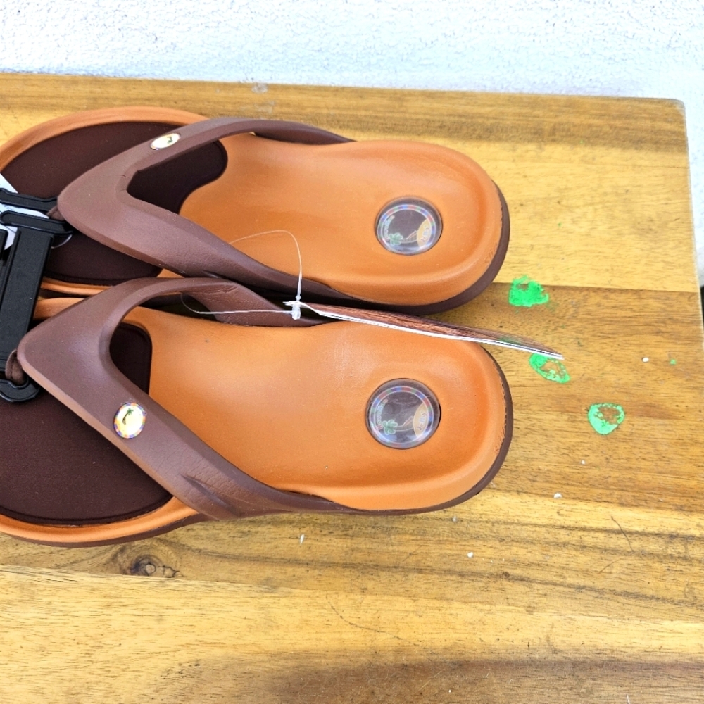 Hawaiian Jellys Ultra Comfort A'a Brown Lava Unisex Sandals Women's Size 10 - Picture 12 of 16